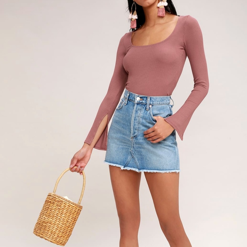 Mauve Knit Crop Top